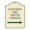 Signmission Customer and Visitor Parking W/ Right Arrow Heavy-Gauge Aluminum Sign, 24" x 18", TG-1824-24215 A-DES-TG-1824-24215 - alternate 1